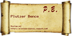 Plutzer Bence névjegykártya
