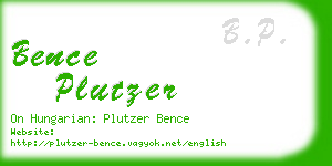 bence plutzer business card